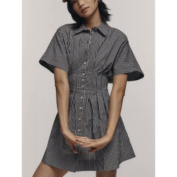 NWT Size S - The Tobie Button-Front Pleated Shirt Dress by Exquise (NWT US$178) - Picture 3 of 16